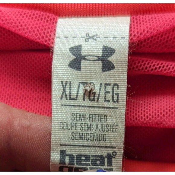 Pink Women's Under Armour Running Athletic Shorts Size XL Heat Gear With Liner - Picture 11 of 15